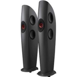 KEF Blade One Meta Floorstanding Speakers Charcoal Grey Red