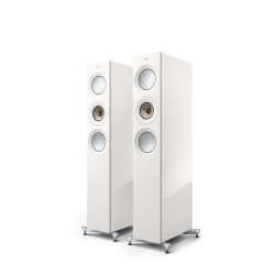 KEF Reference 3 Meta Floorstanding Speakers in High Gloss White Champagne