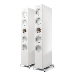 KEF Reference 5 Meta Floorstanding Speakers in High Gloss White Champagne